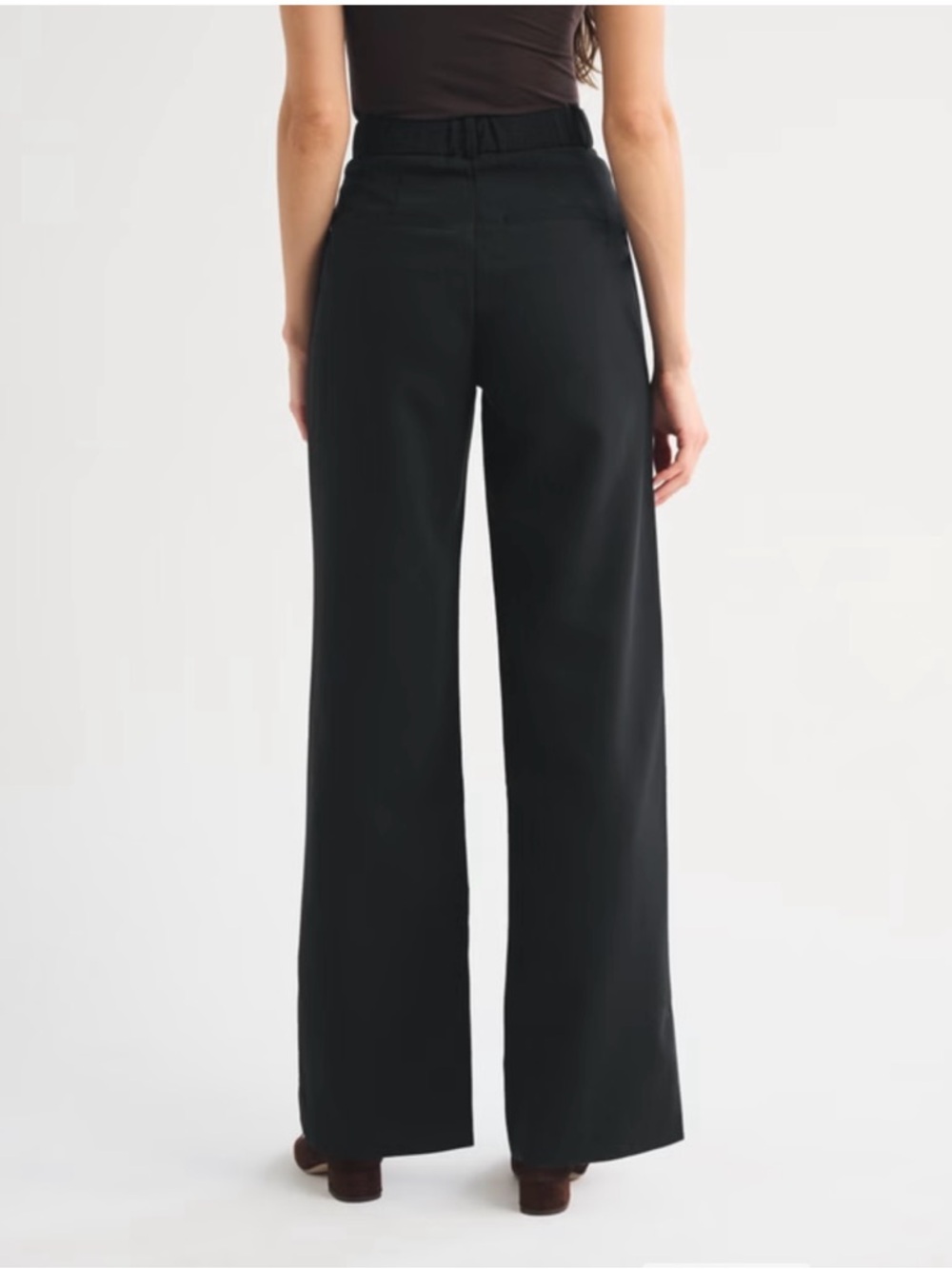 Abercrombie & Fitch Black High-Rise Wide-Leg Trousers - Picture 3 of 6